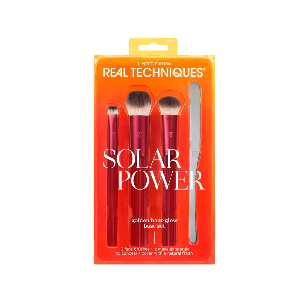 Kit Real Techniques Solar Power Golden Hour Glow 3 Pincéis + Espátula
