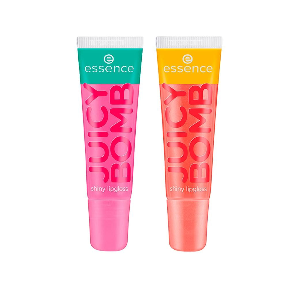 Kit Essence Gloss Labial Líquido Cintilante Juicy Bomb 102 Witty Watermelon 10ml + Gloss 103 Proud Papaya 10ml