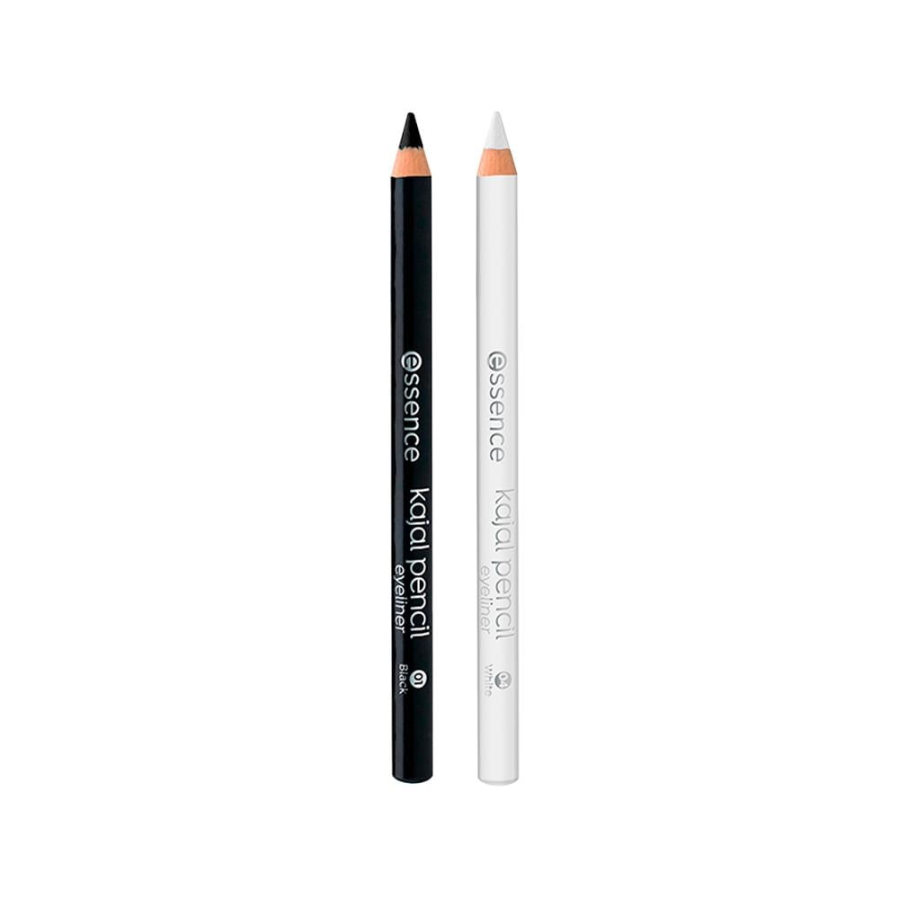 Kit Essence Lápis Olho Cremoso Matte Kajal 01 Black 1g + Lápis Olho Cremoso Matte Kajal 04 White 1g