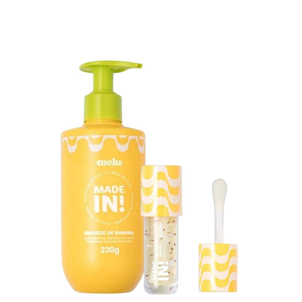 Kit Melu Made In! Mousse De Banana 220g + Lip Oil 6ml