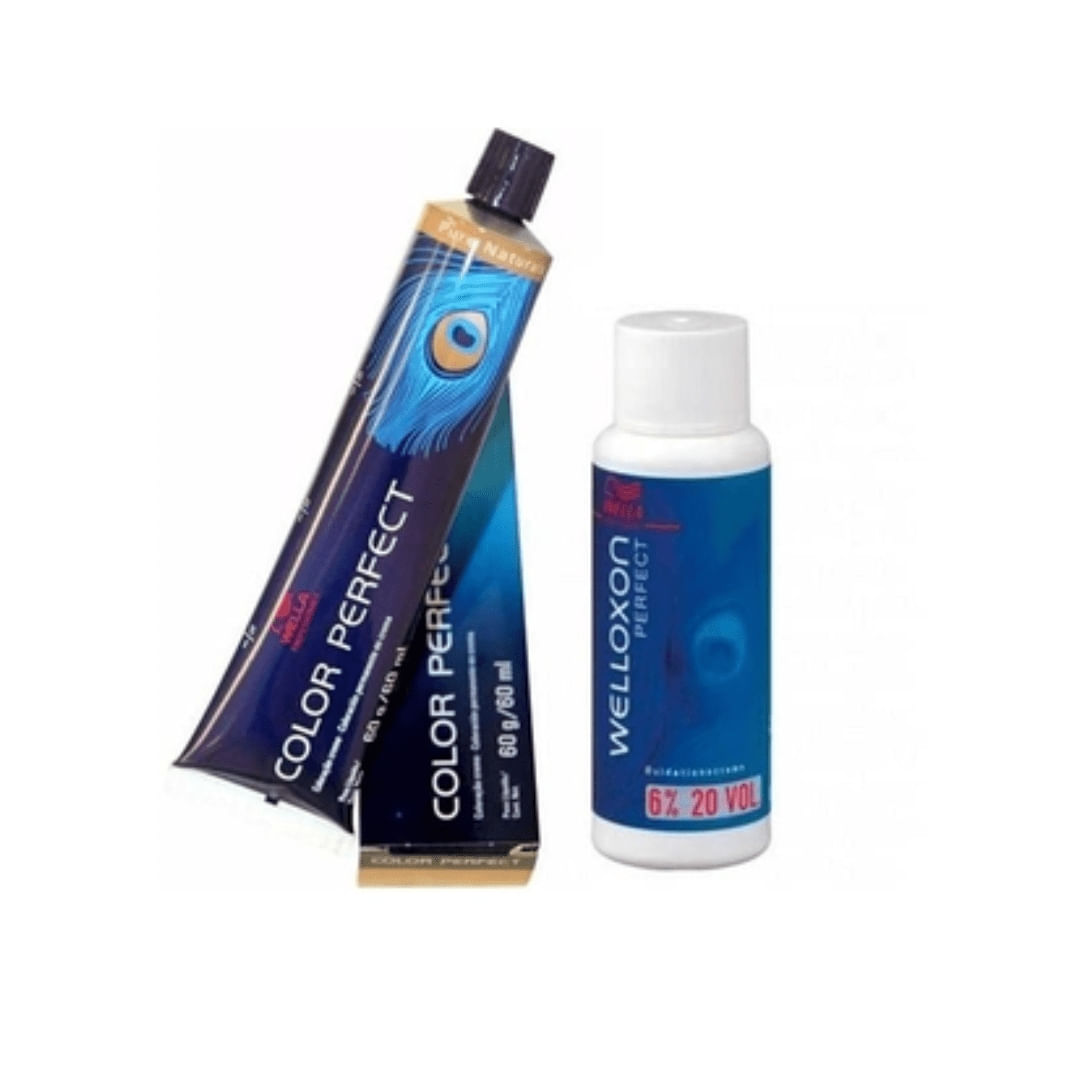 Kit Wella Color Perfect 5/0 Castanho Claro+Welloxon 20vol 60ml