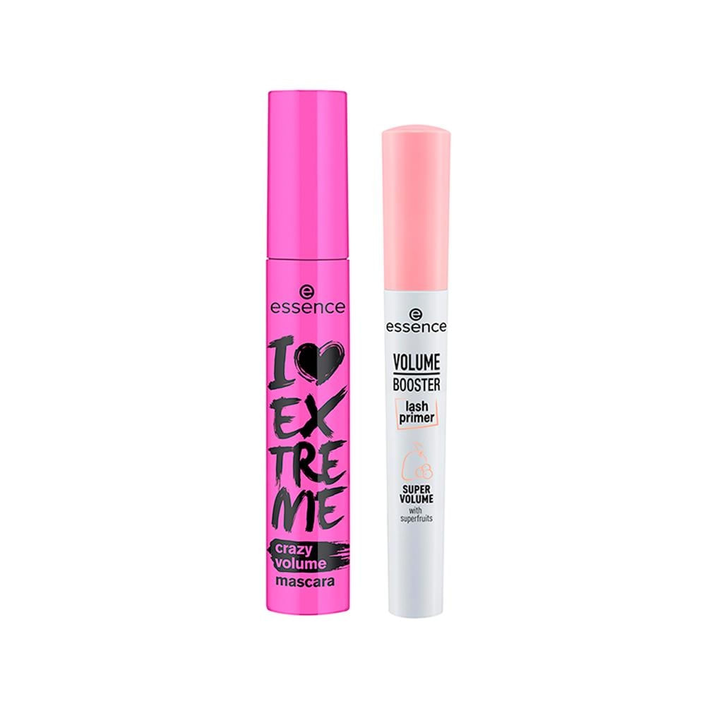Kit Essence Cílios Volumosos Máscara Preta + Primer 7ml