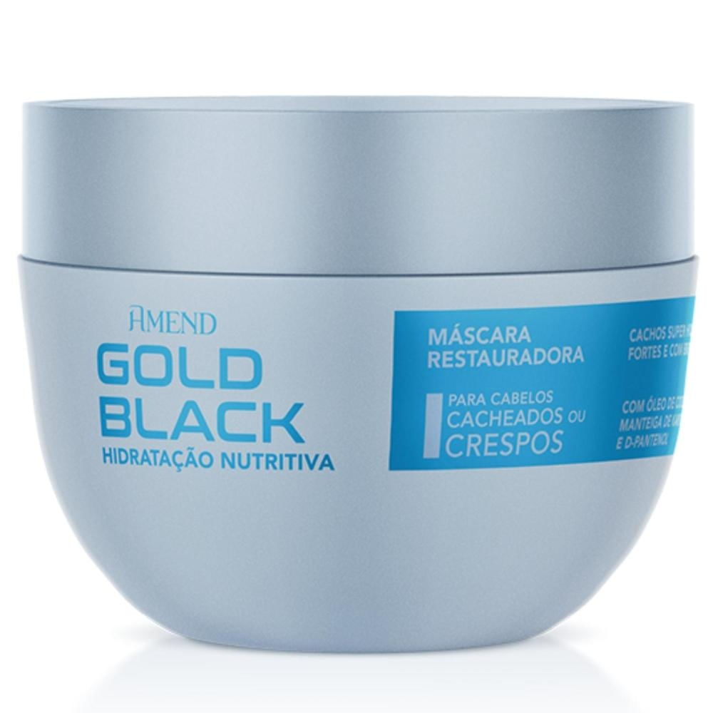 Máscara Amend Cachos Crespos Gold Black Hidratação Nutritiva