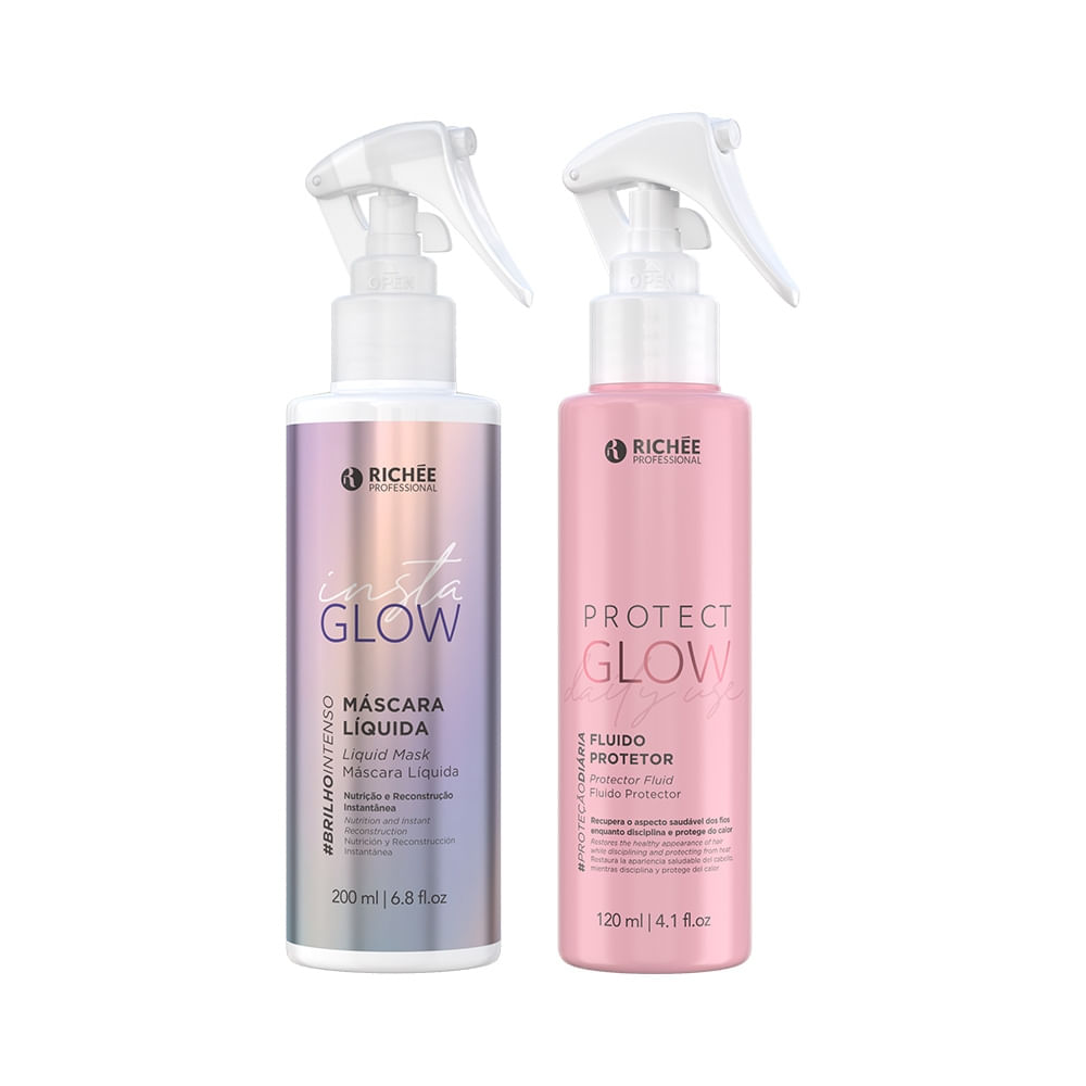 Kit Máscara Líquida Insta Glow 200ml e Protect Glow 120ml