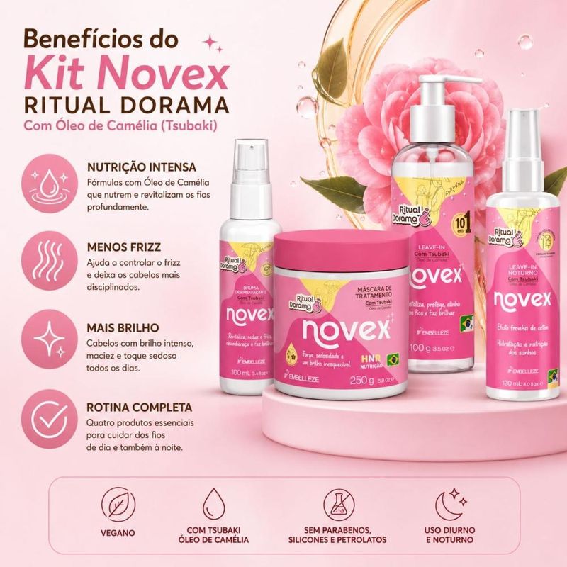 Kit Novex Ritual Dorama: Leave-In Noturno 120ml, Bruma