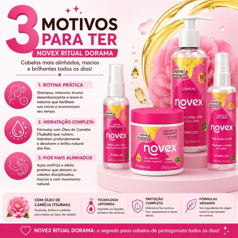 Kit Novex Ritual Dorama: Leave-In Noturno 120ml, Bruma