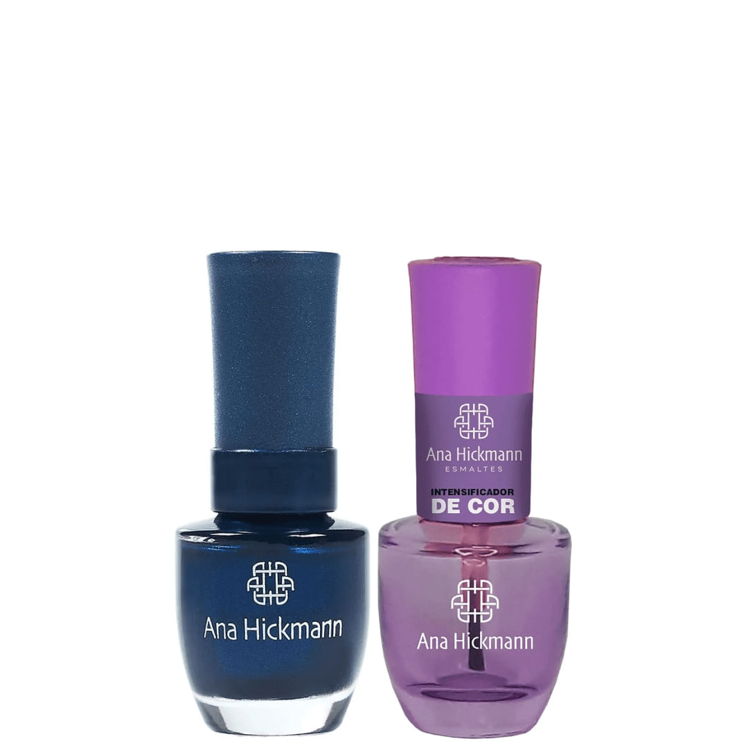 Ana Hickmann - kit de Esmalte Cor Cheguei de Azul + Intensificador da Cor