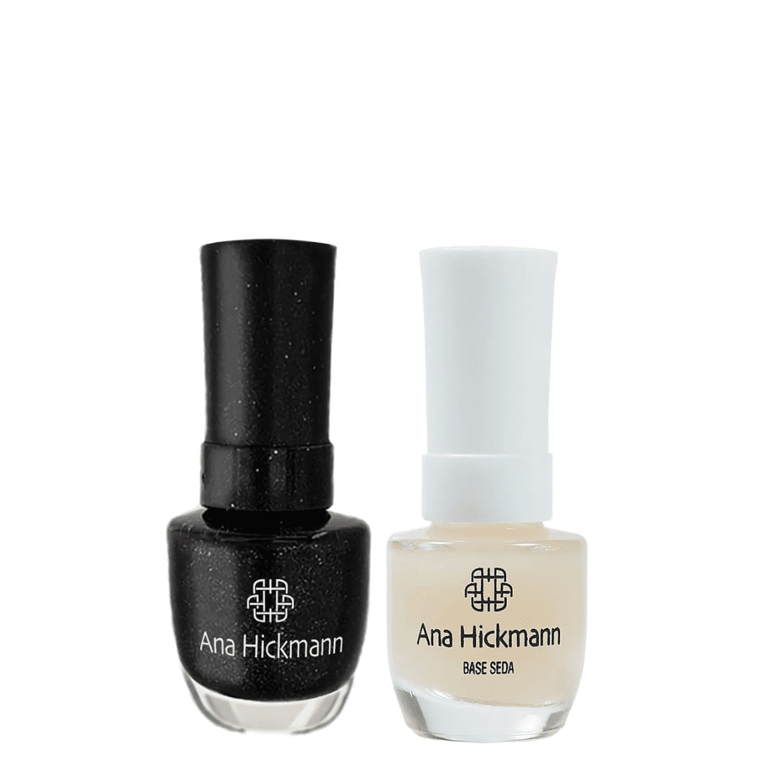 Ana Hickmann - kit de Esmalte Cor Black Diamond + Base Seda