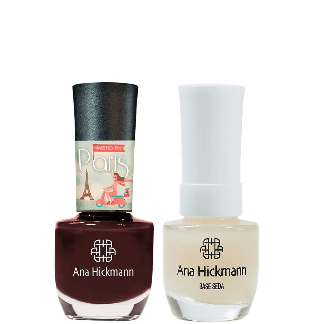 Ana Hickmann - kit de Esmalte Cor Moulin Rouge + Base Seda
