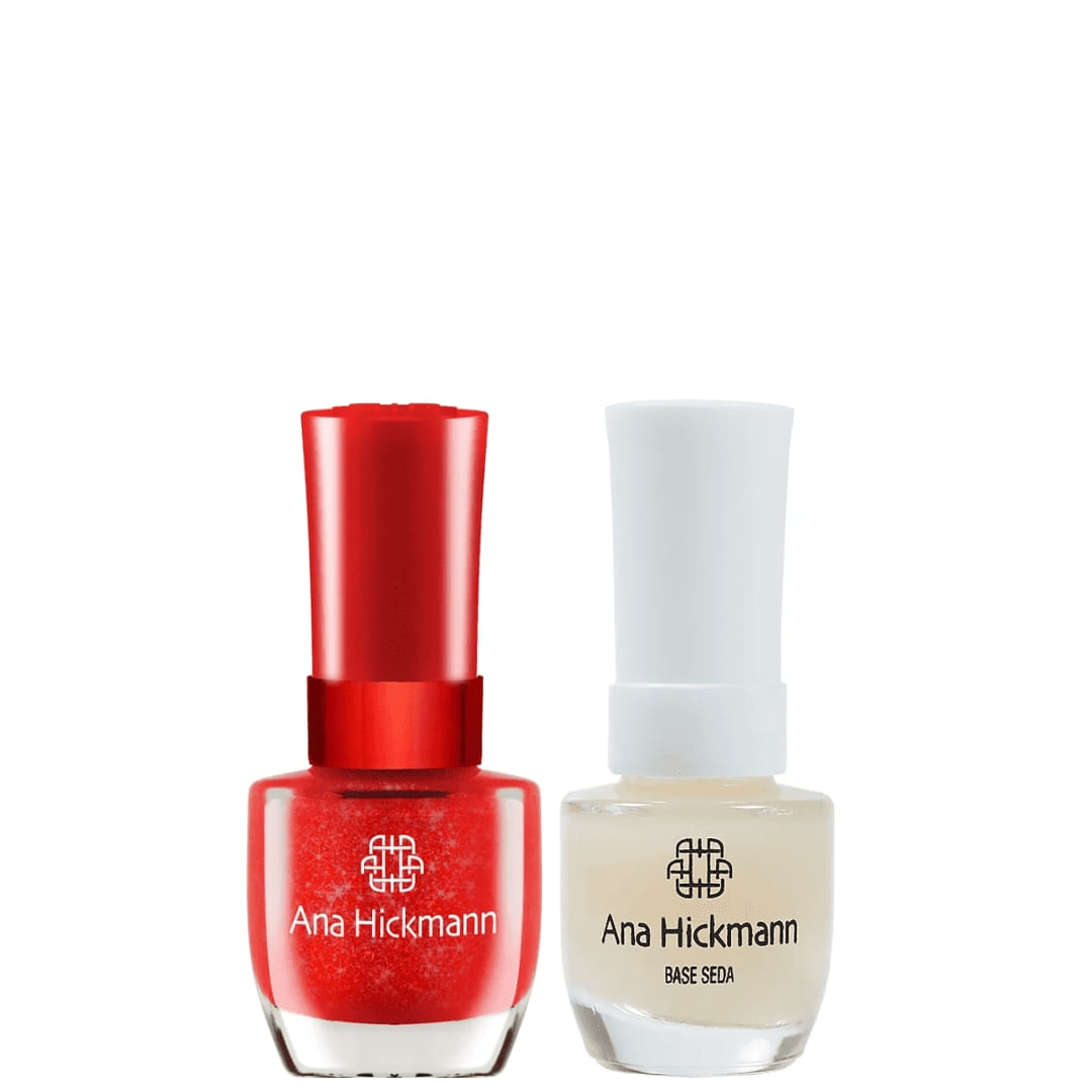 Ana Hickmann - kit de Esmalte Cor Brilho da Festa + Base Seda