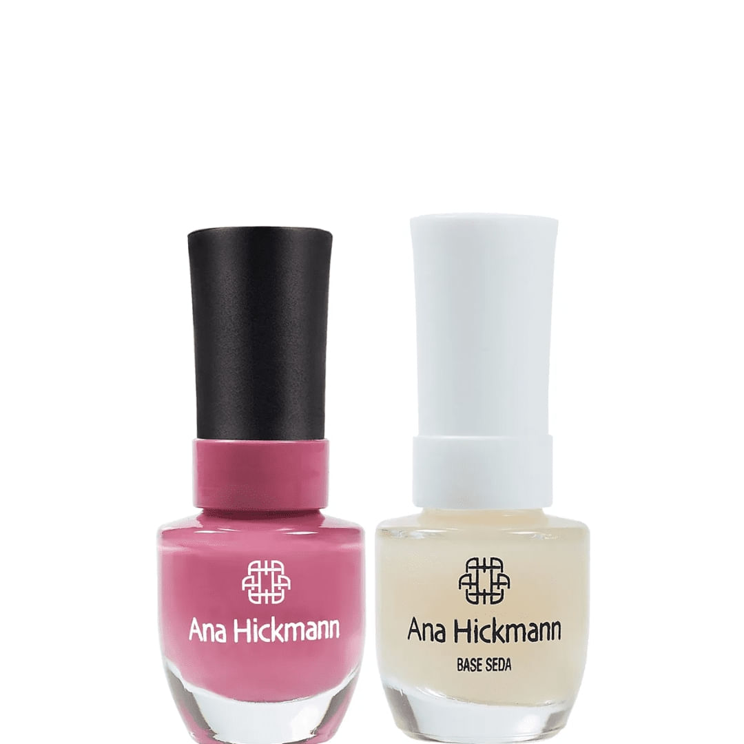 Ana Hickmann - kit de Esmalte Cor Rosa Ipê + Base Seda