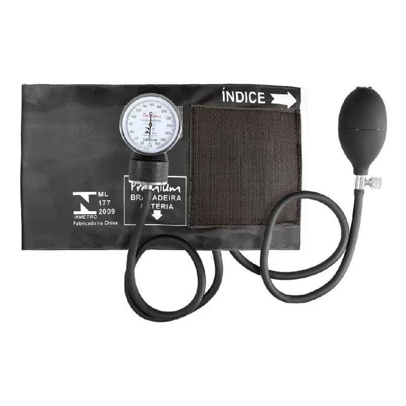 Aparelho de Pressão Nylon Velcro Premium Preto Esfigmomanômetro Aneróide G-Tech 1 Unidade