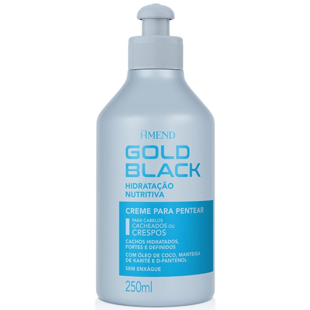 Creme para Pentear Amend Gold Black Hidratação Nutritiva sem Enxágue 250ML