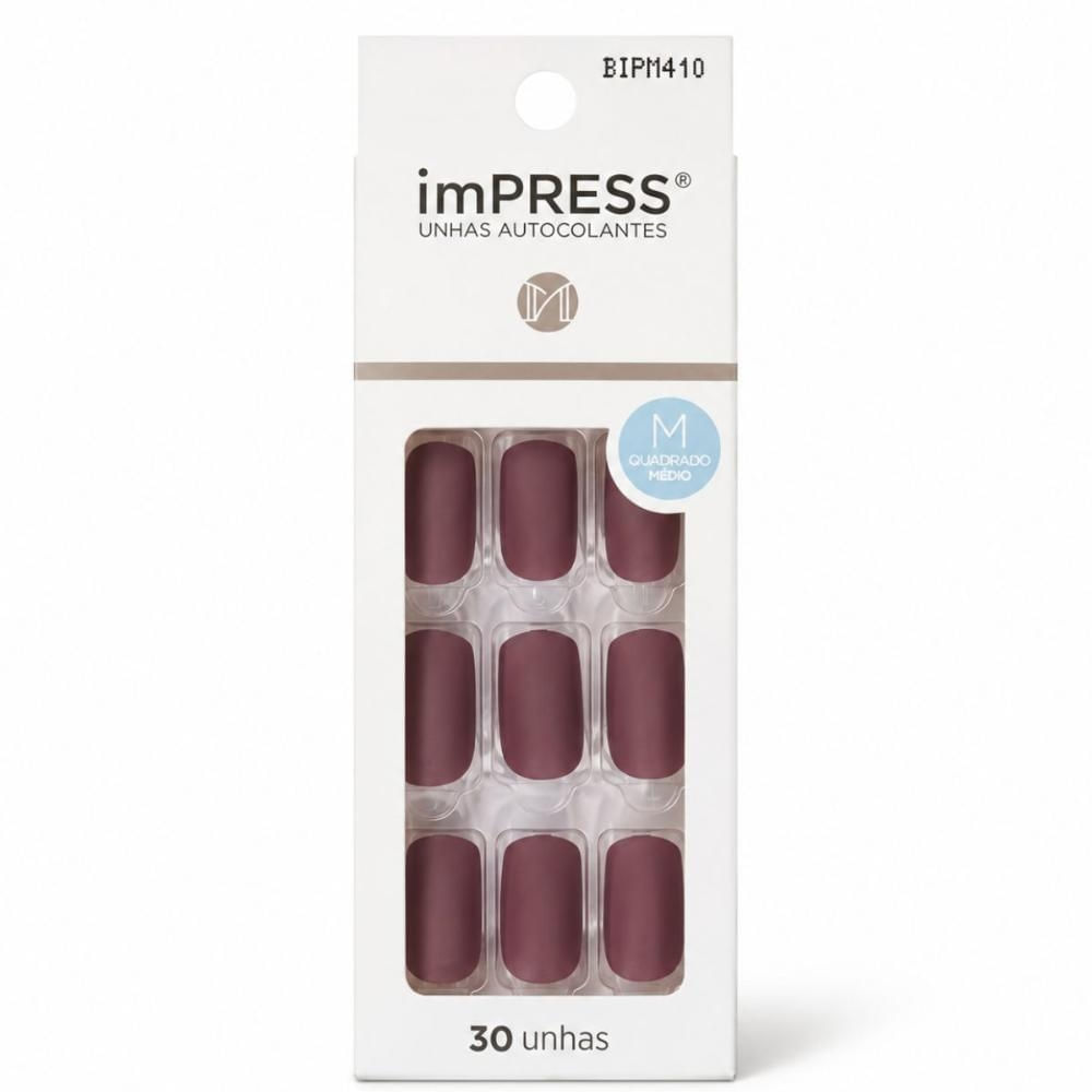 Unhas Postiças Kiss Ny Impress Sexy Lady Quadrado Curto BipM410
