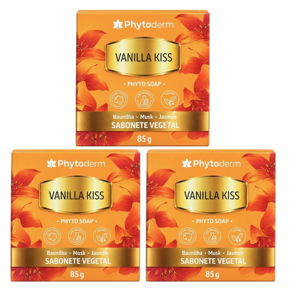 Kit Phytoderm Vanilla Kiss: 3 Sabonetes Vegetais 85g