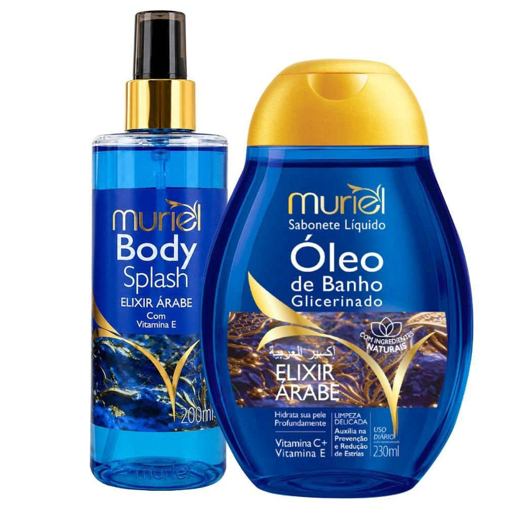 Kit Muriel Elixir Árabe: Body Splash 200ml e Óleo de Banho 230ml