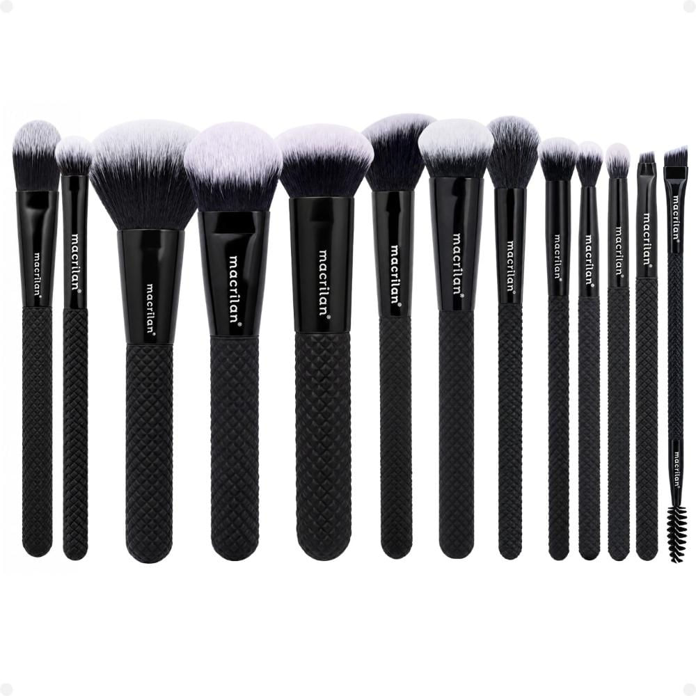 Kit de Pincéis Macrilan Noir Collection: N01, N02, N03, N04, N05, N06, N07, N08, N09, N10, N1, N12 e N13