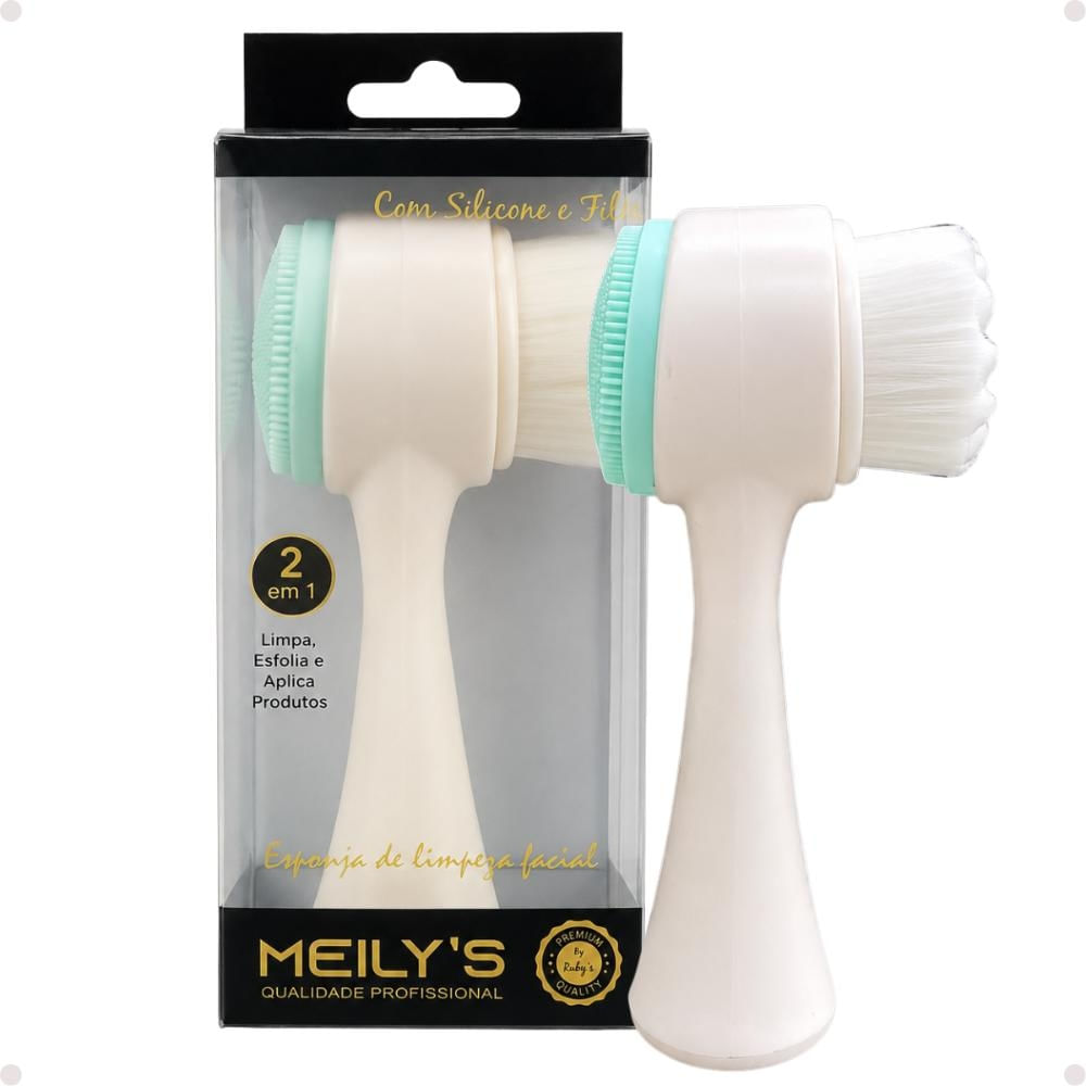 Esponja de Limpeza Facial 2 em 1 Verde Água Meily'S Mac-271