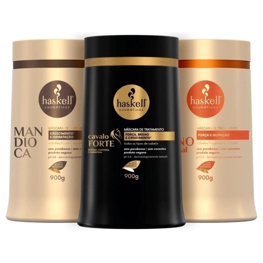 Cronograma Haskell Mascara Cavalo Forte Mandioca Tutano 900g