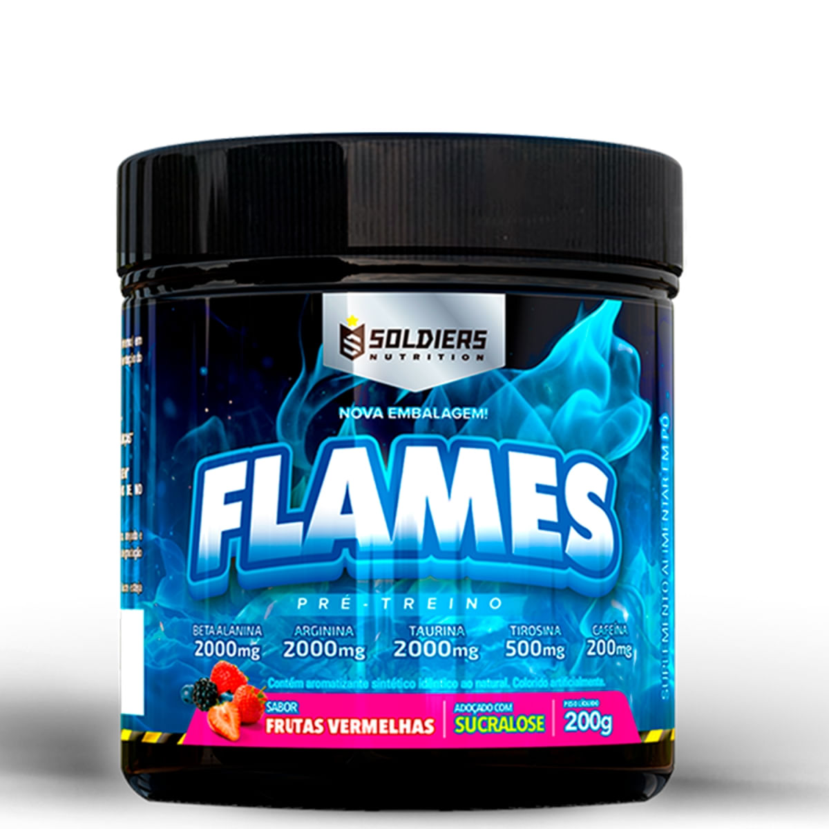 Pré Treino Flames 200g Frutas Vermelhas - Soldiers Nutrition