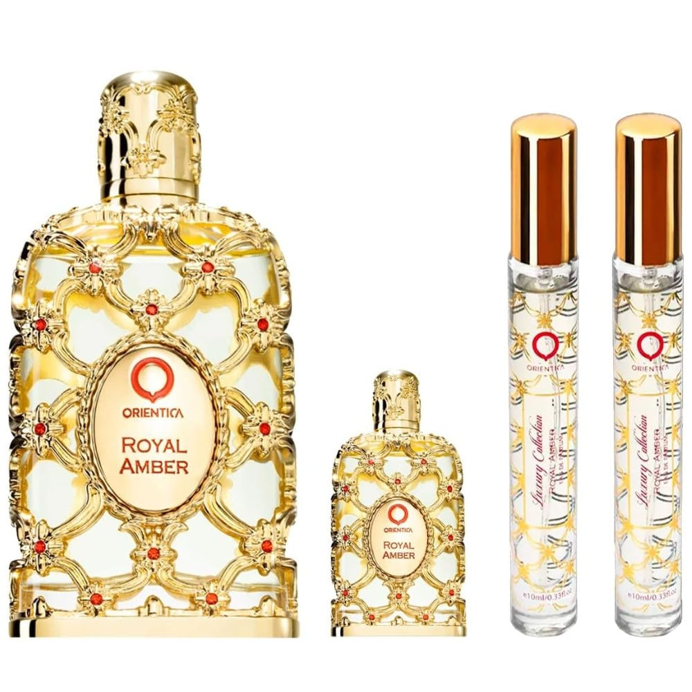 Kit Royal Amber Orientica + miniatura + 2 Travel size -80 ml