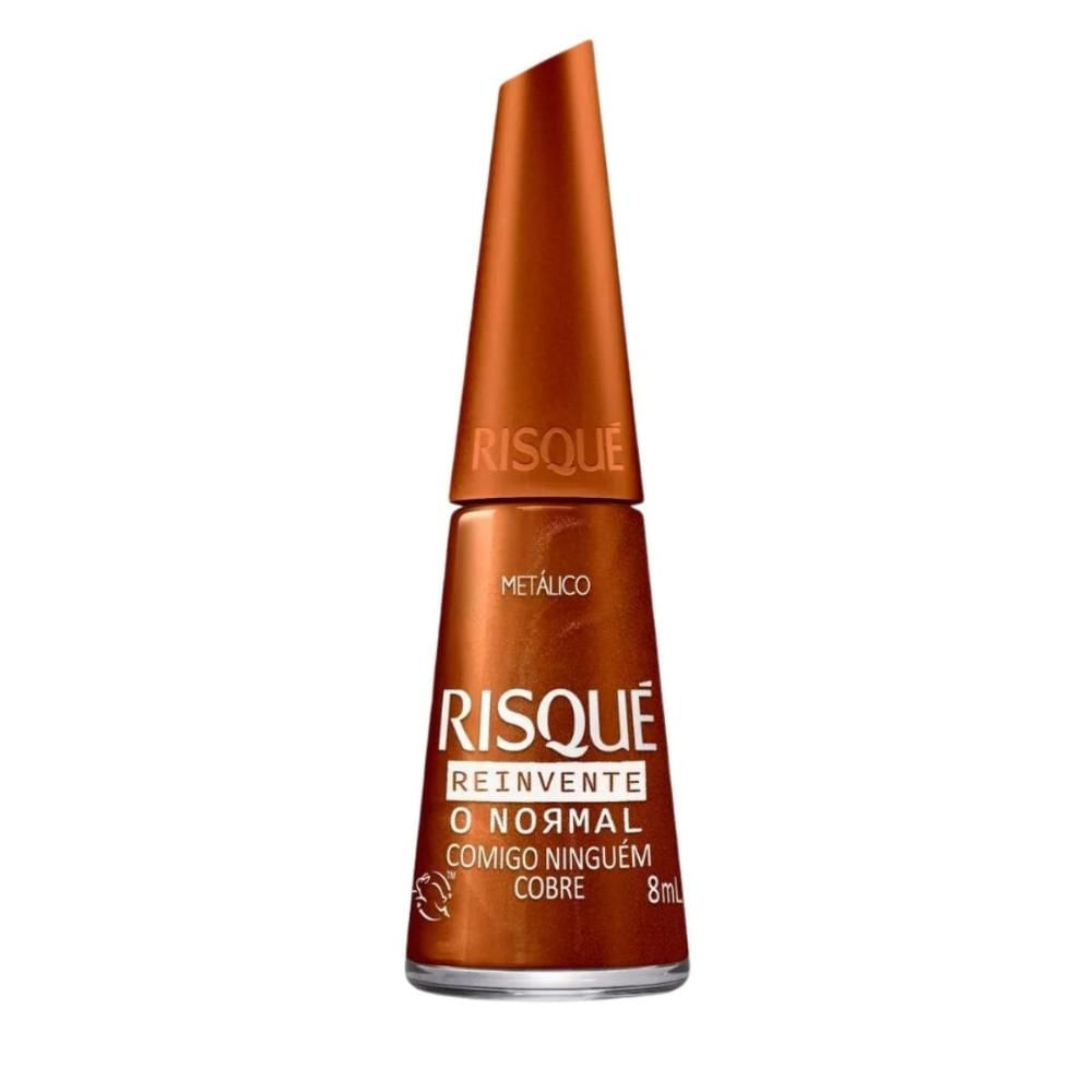 Esmalte Metalico Risque Reinvente O Normal Comigo Ninguém Cobre 8ml