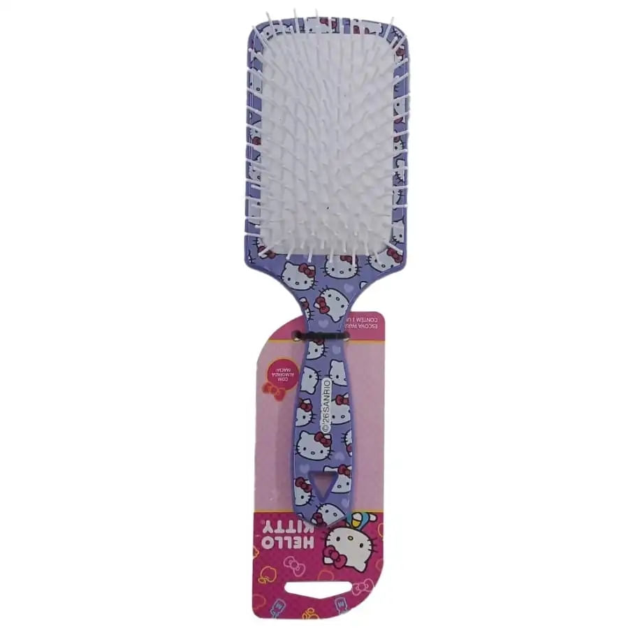 Escova Almofadada Quadrada Maxi Hello Kitty Lilas Escobel Ref-12200