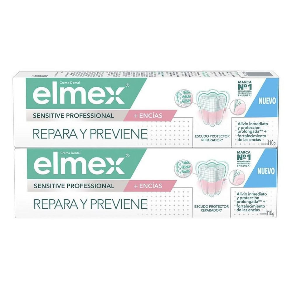 Creme Dental Elmex Sensitive Profissional + Gengiva Repara e Previne 2 Unidades 110g