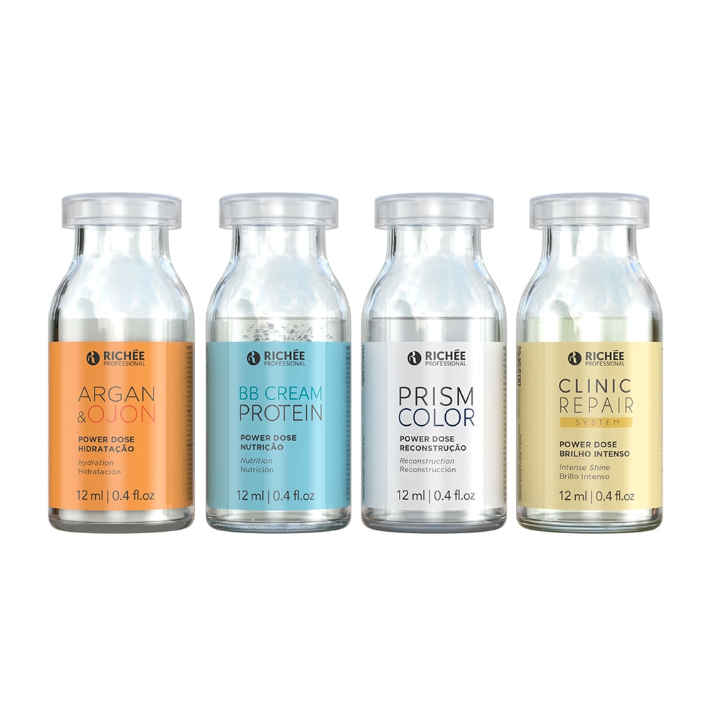 Kit Cronograma Capilar Ampolas Power Dose (4x12ml)