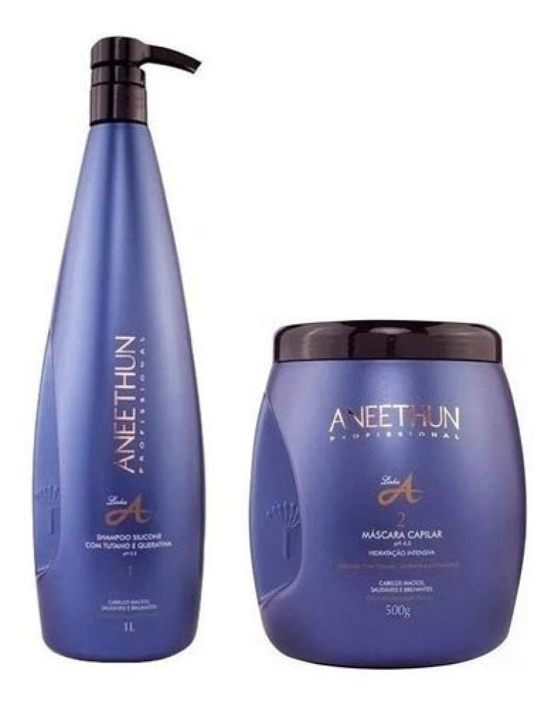 Kit Shampoo De 1 Litro+mascara 500gr Profi Aneethun Linha A