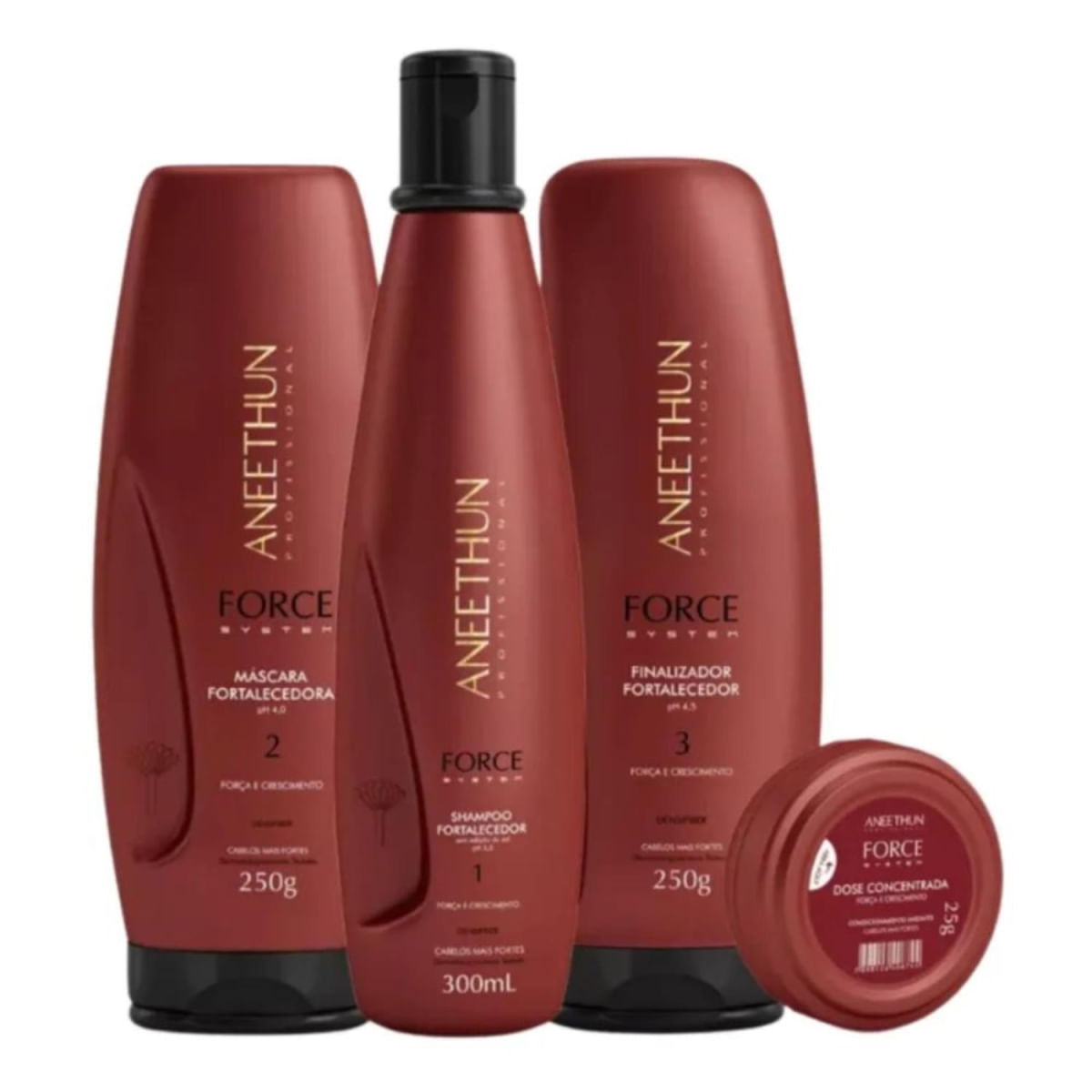 Kit Aneethun Force Shampoo Máscara Finalizador Dose
