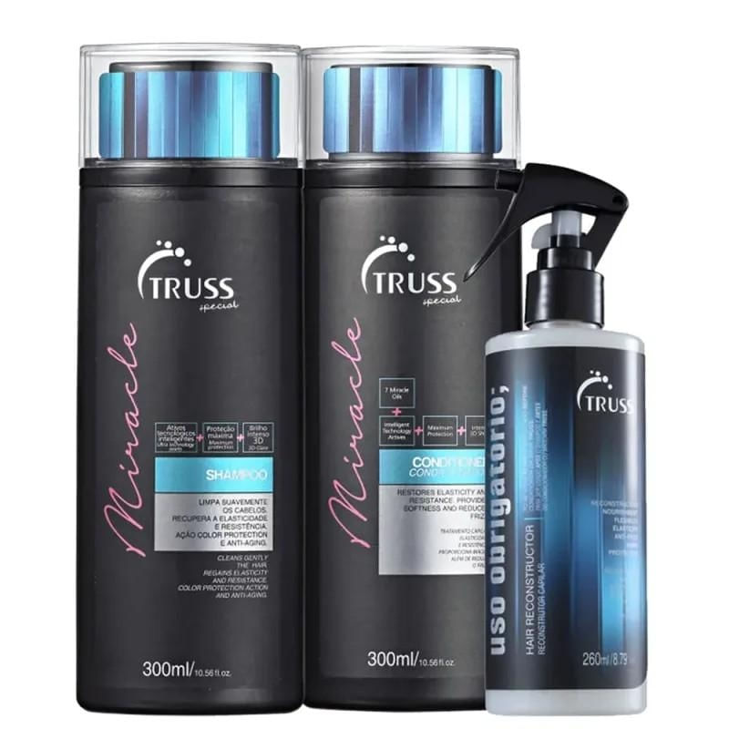 Truss Miracle Kit Shampoo 300ml + Condicionador 300ml + Uso Obrigatório 260ml