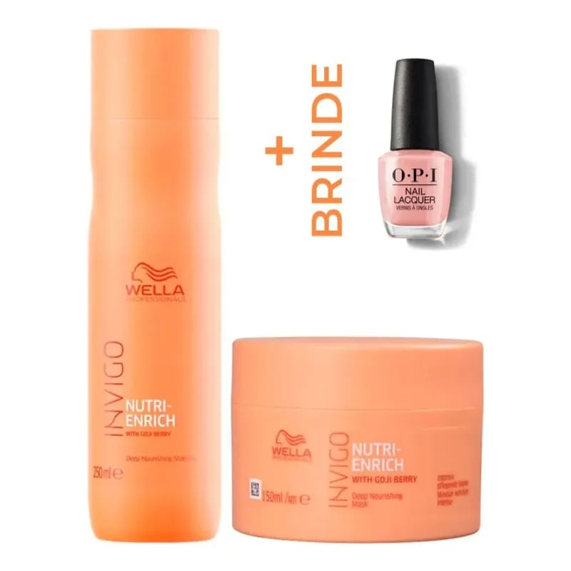 Kit Wella Nutri-Enrich Shampoo e Máscara + OPI NLA15