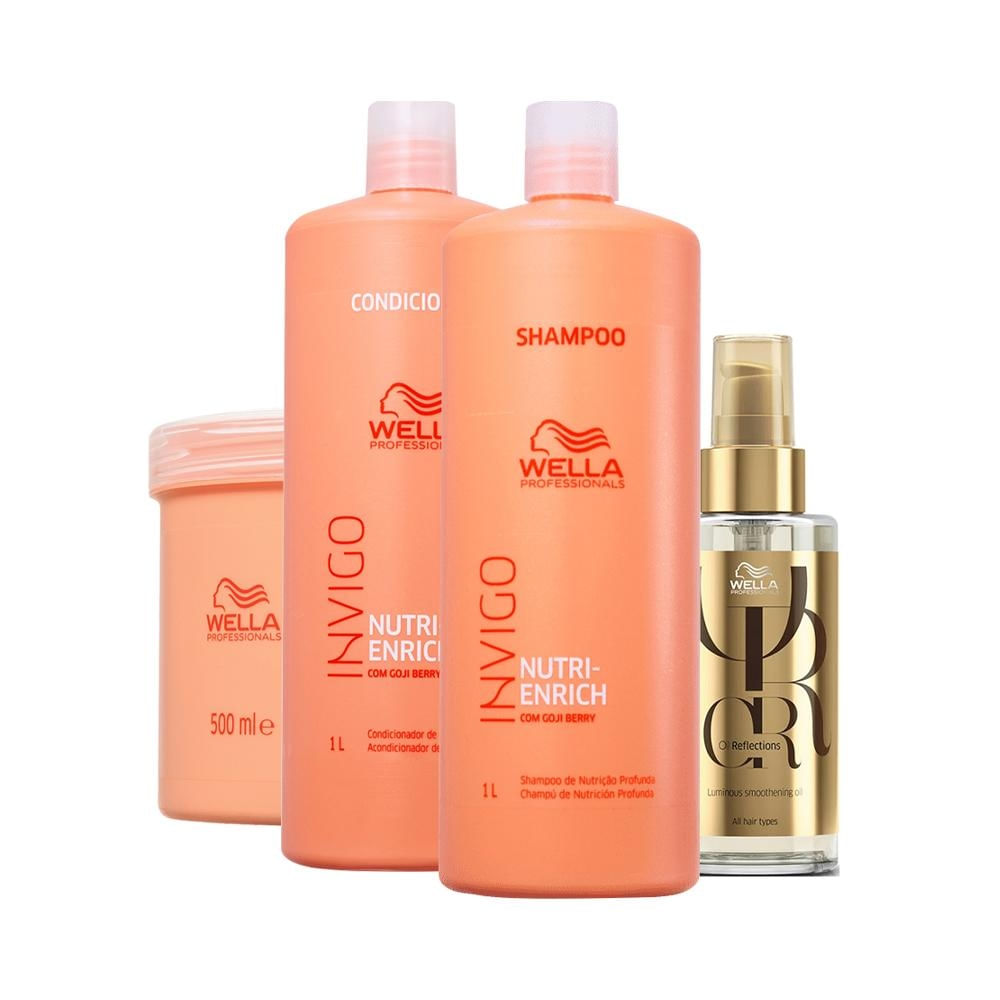 Wella invigo Enrich Shampoo, Condicionador, Máscara e Óleo