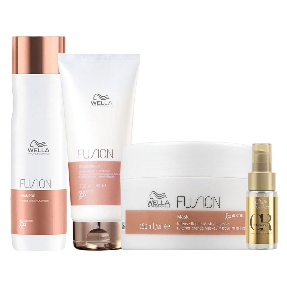 Wella Fusion Shampoo, Condicionador, Máscara e Óleo