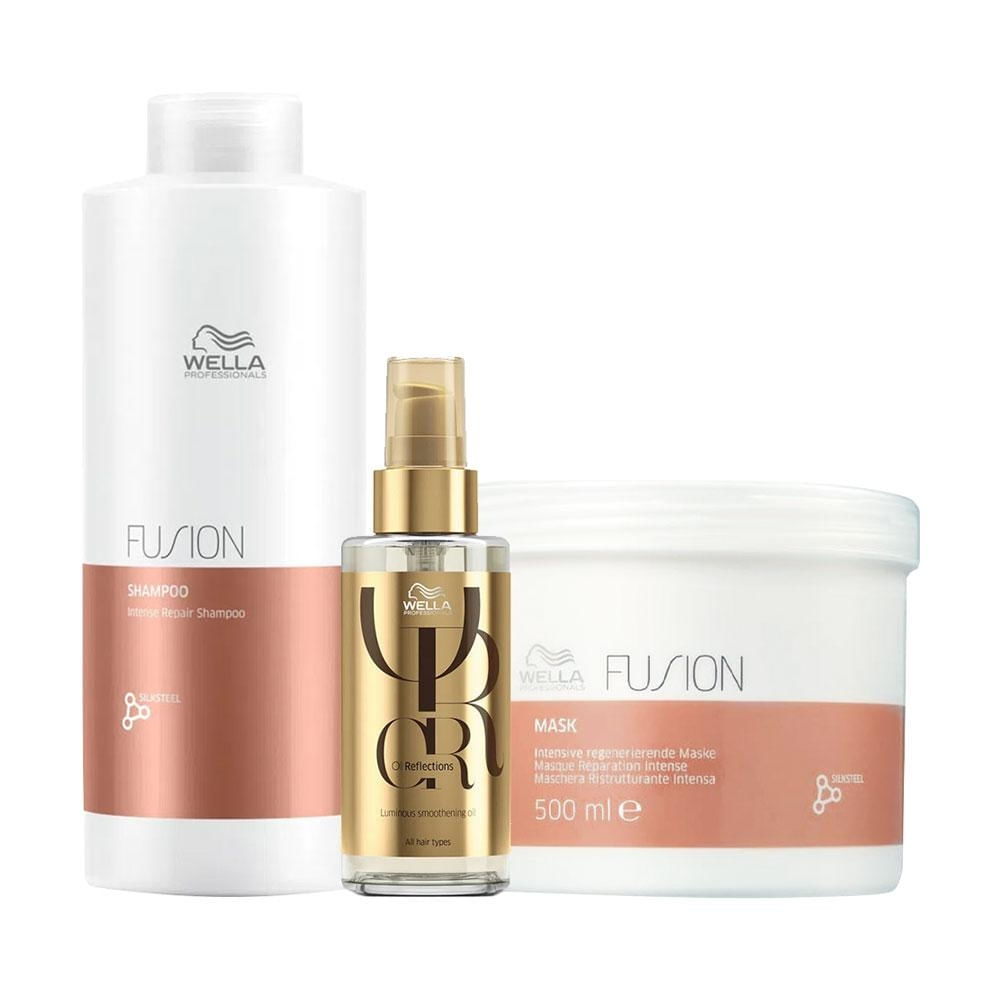 Wella Fusion Shampoo, Máscara e Óleo