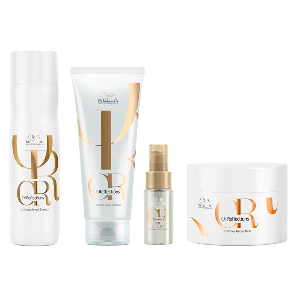 Kit Wella Oil Reflections - Shampoo e Condicionador e Máscara e Óleo Light