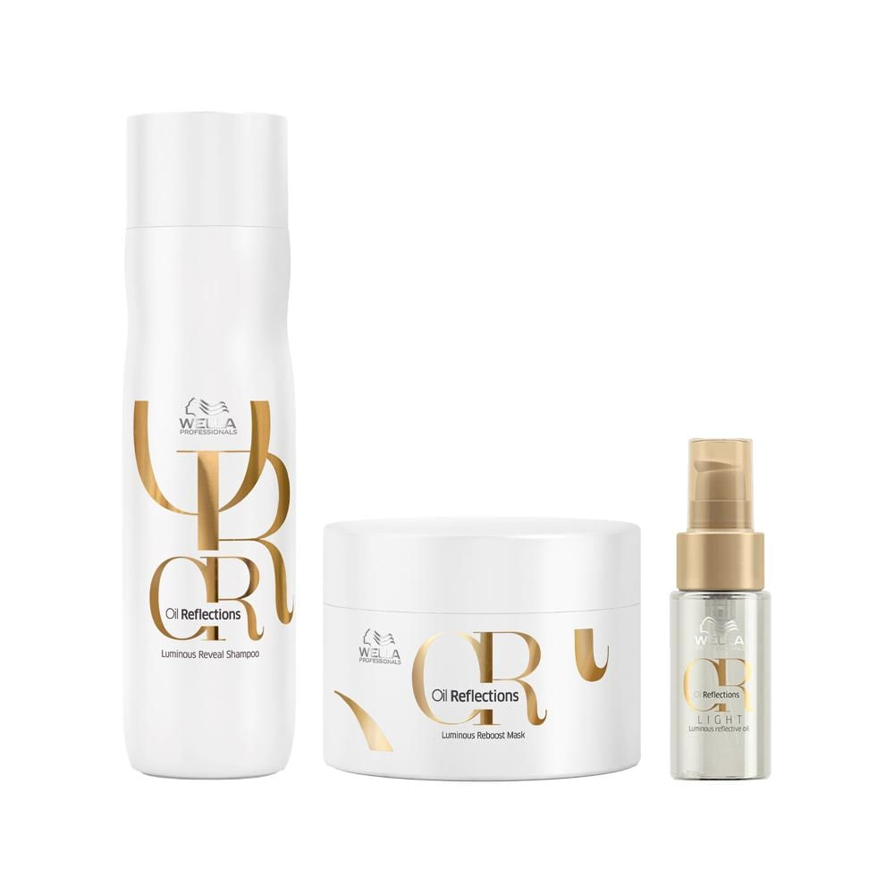 Kit Wella Oil Reflections - Shampoo e Máscara e Óleo 30ml