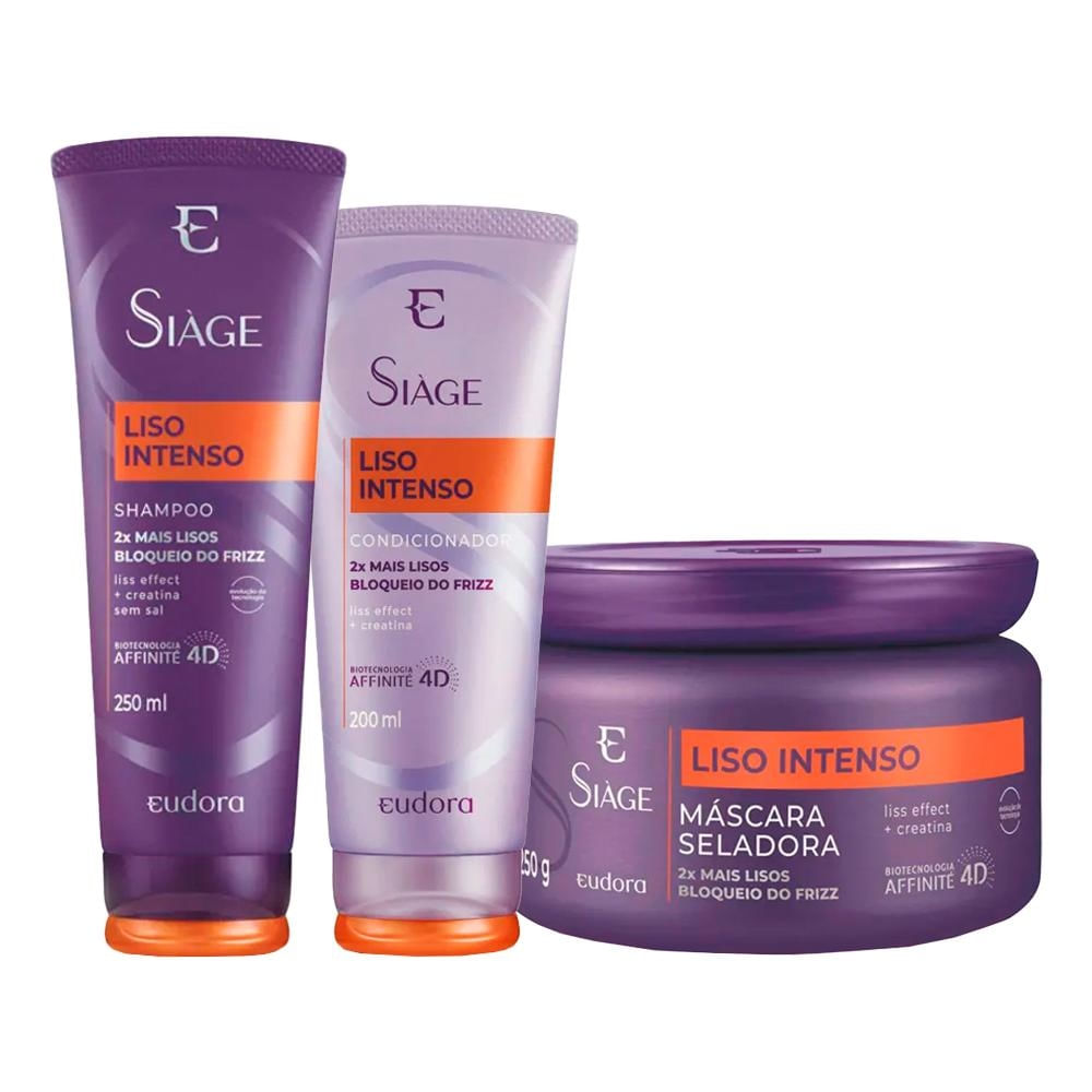 Kit Eudora Siáge Liso intenso 4D-Sh e Cond + 1 Produto