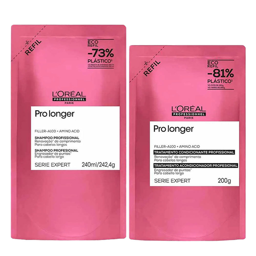 Kit Refil L'Oréal Professionnel Pro Longer – Shampoo + Máscara de Tratamento