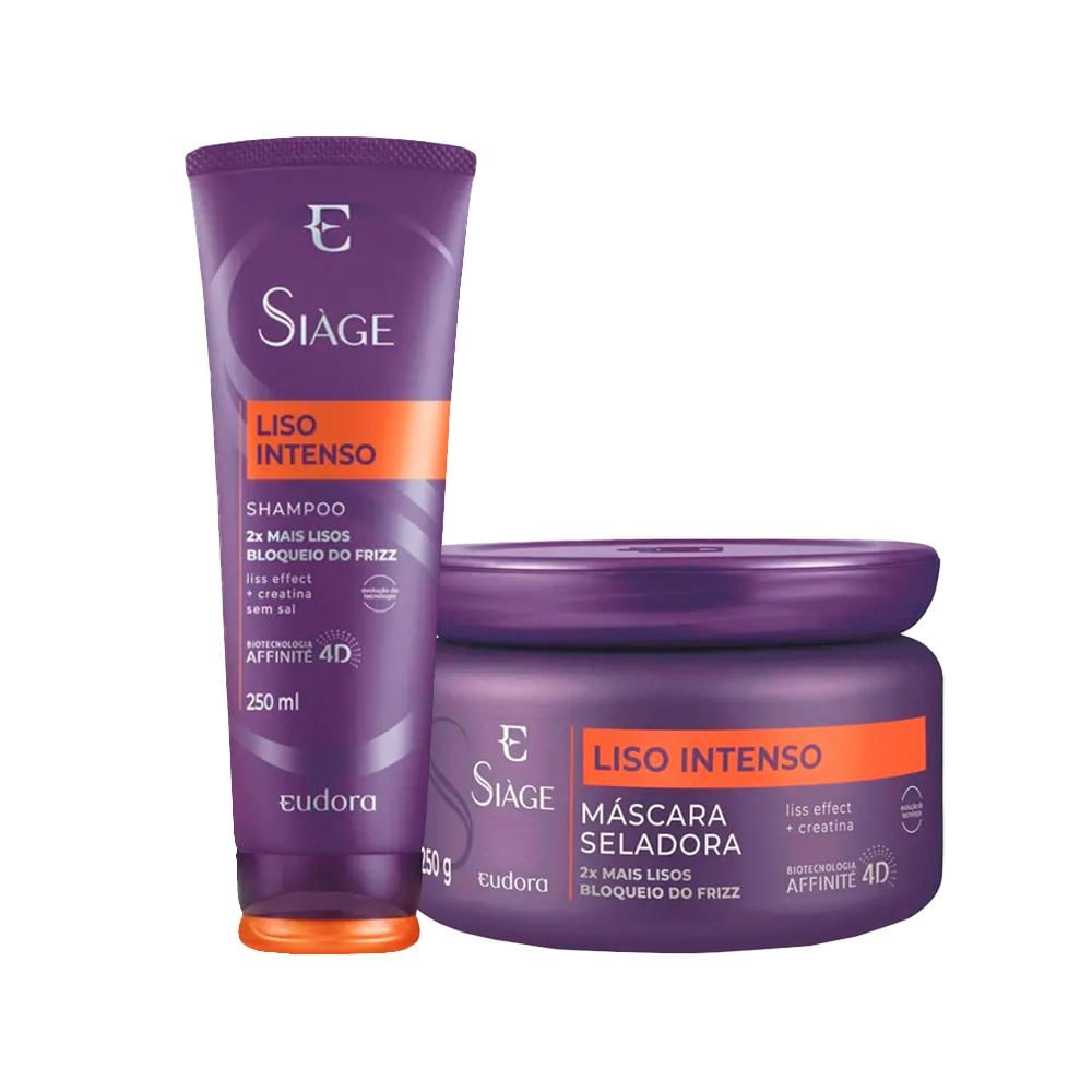 Kit Eudora Siáge Liso intenso 4D - Shampoo e Máscara