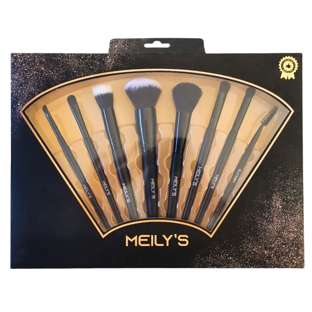 Kit De Pincéis Para Maquiagem Meily'S C/8 Metalizado