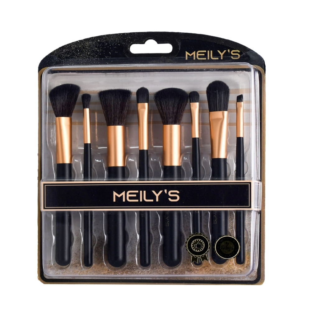 Kit De Pincéis Para Maquiagem Meily'S Mkp136 C/ 8