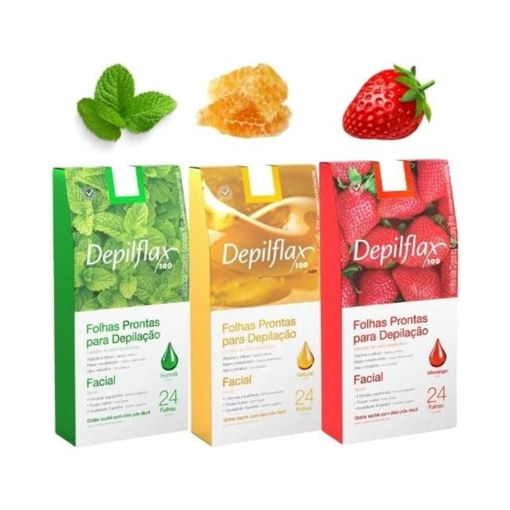 Kit 3 Cx De Folhas Prontas Para Depilação Facial Depilflax
