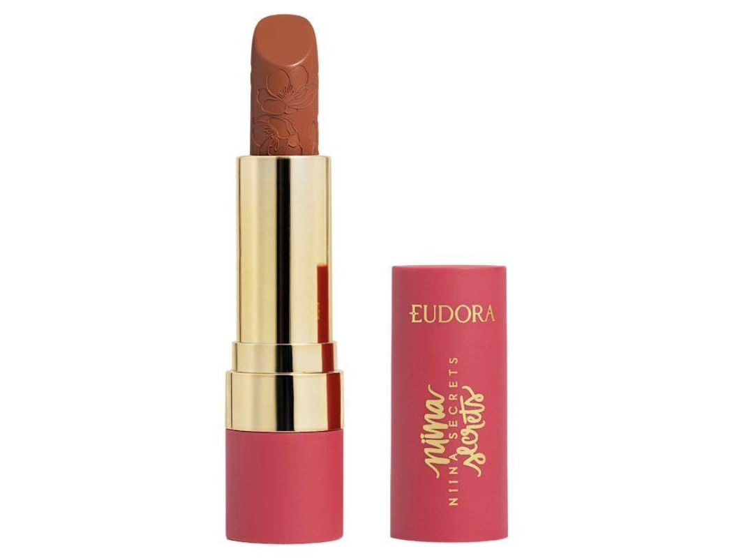 Batom Eudora Niina Secrets Soft Petals Rosé Pétala Longa Duração Vegano 3,6g
