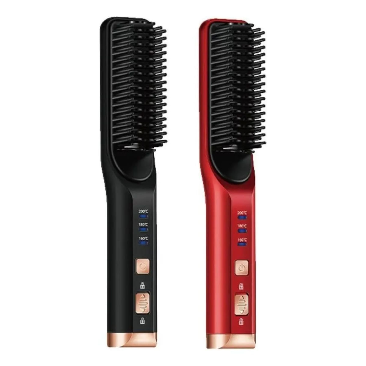 Escova Alisadora Portátil Sem Fio Íons Negativos 3 Temperaturas Recarregável USB-C Anti Frizz