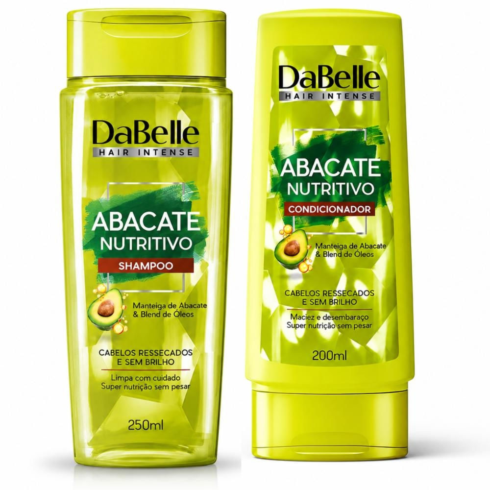 Kit DaBelle Abacate Nutritivo: Shampoo 250ml e Condicionador 200ml
