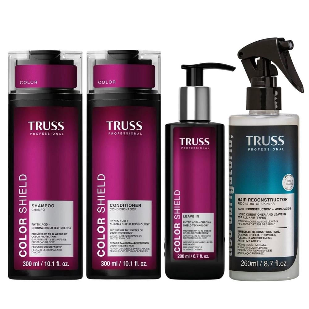 Kit Truss Color Shield - Shampoo & Condicionador 300ml & Leave-In 200ml + Uso Obrigatório Spray 260ml