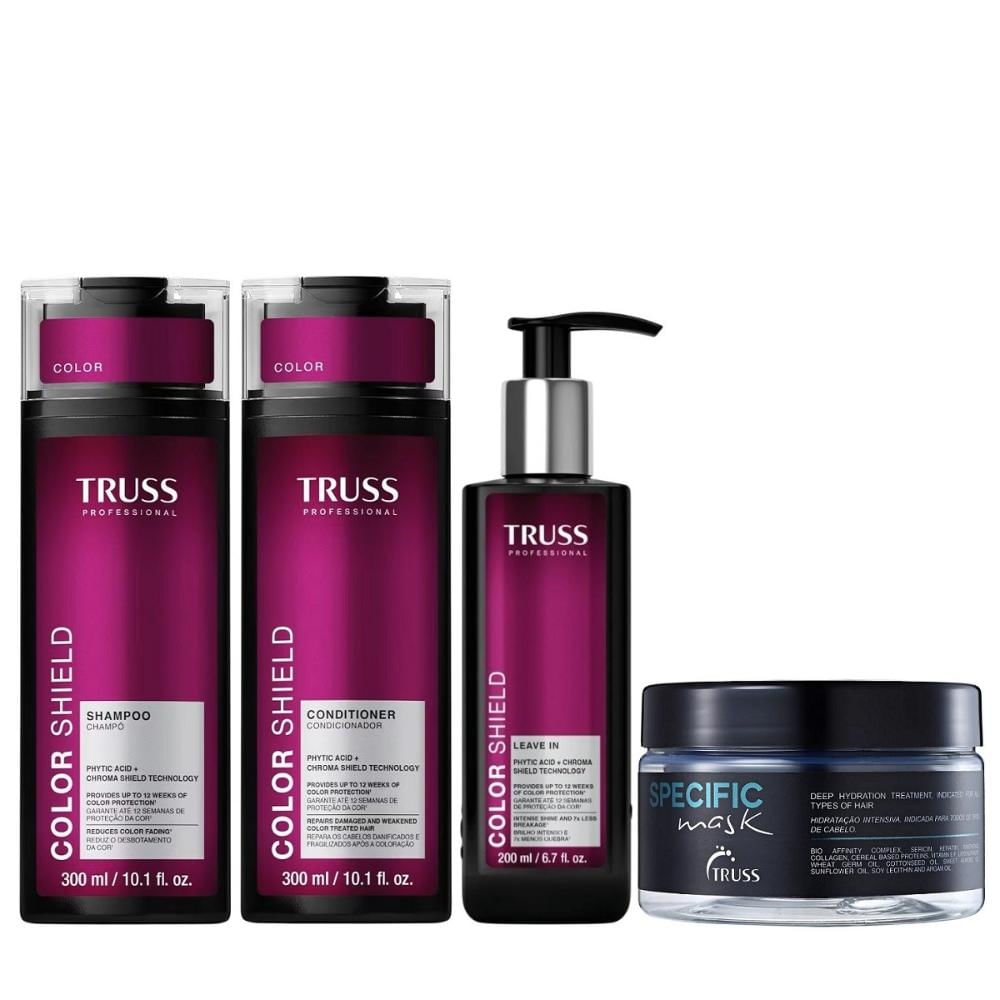 Kit Truss Color Shield - Shampoo & Condicionador 300ml & Leave-In 200ml + Specific Mask 180g