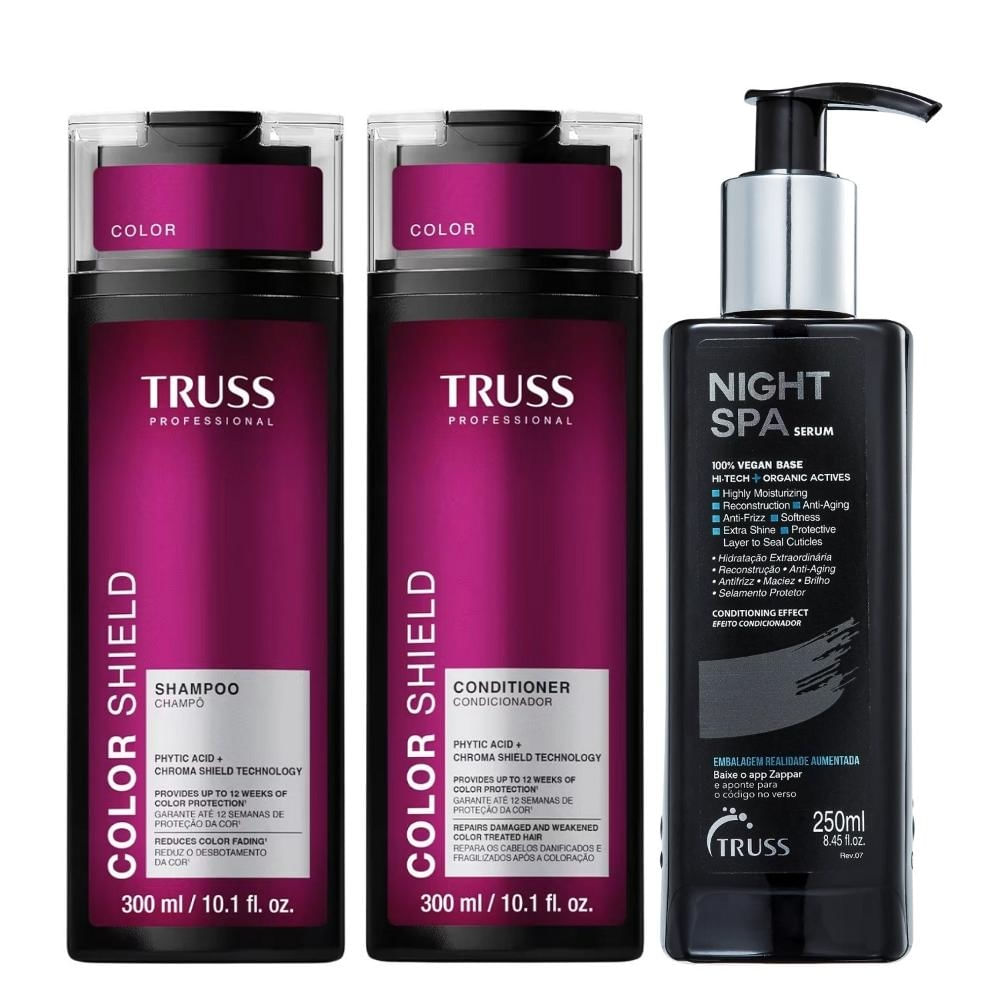 Kit Truss Color Shield - Shampoo & Condicionador 300ml + Night SPA 250ml